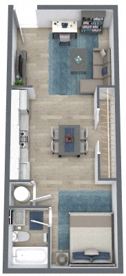 Floor plan layout diagram for The Evergreen with W/D